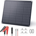 ZOUPW 20W 12V Solar Battery Charger,Solar Battery Maintainer Trickle Charger with Built-in Intelligent Charge Controller,IP68 Waterproof for Car Boat Marine RV Trailer(1 PCS)