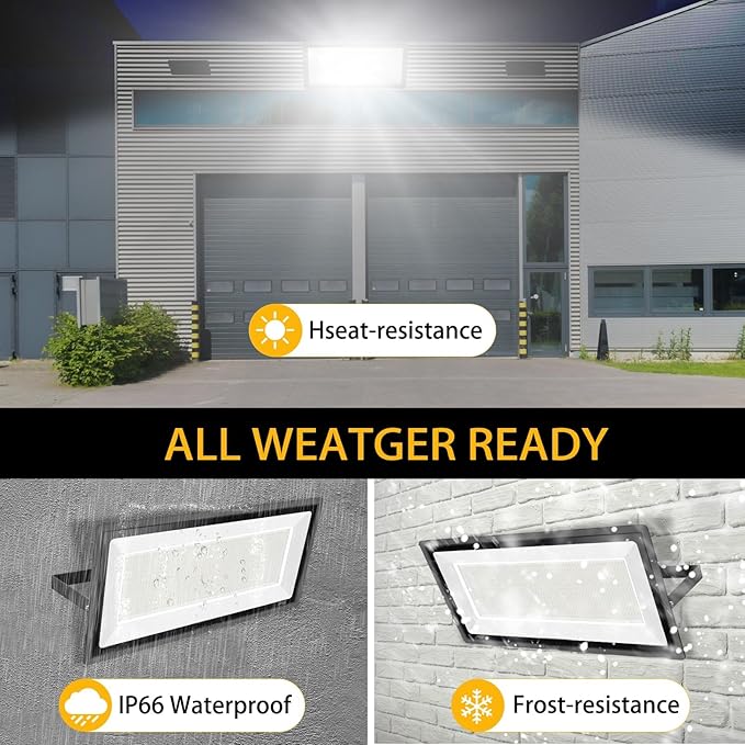 YANYCN 2 Pack 800W LED Flood Light Outdoor,3750W Equivalent Super Bright FloodLight with Plug,88500LM 5000K Daylight White IP66 Waterproof Commercial Lighting for Sports Fields,Counts,Arena,Stadium