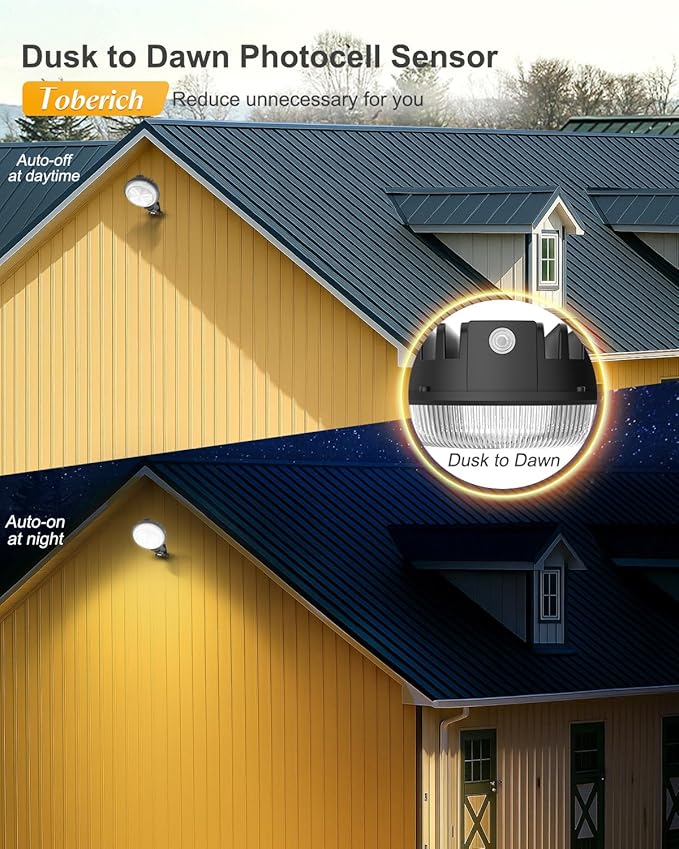toberich LED Barn Light, 150W 20000LM Yard Area Lights Dusk to Dawn Outdoor Lighting with Photocell 3000K Warm White Adjustable Angle IP66 Waterproof Street Lights for Security/Farmhouse/Garage