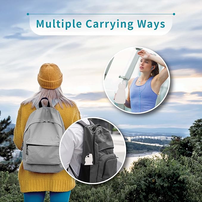Collapsible Water Bottles 17oz, Odorless BPA-Free Silicone, Leak-Proof Foldable Reusable Bottle - Perfect for Travel Sports Gym Hiking Camping Cycling - Water Gray
