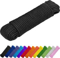 TECEUM Rope – 1/4” & 3/8” – 90 FT | 150 FT – Strong All-Purpose Utility Rope – Camping, Crafting, Flag Pole, Indoor & Outdoor – Polypropylene Nylon Poly Lightweight Diamond Braided Cord – Black