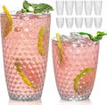 BELLAFORTE Shatterproof Plastic Tumbler Set – Laguna Beach 19oz Tall & 12oz Short Drinking Glasses – Unbreakable Stackable Drinkware for Indoor Outdoor, Dishwasher Safe, BPA Free (Clear, 12)