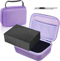 Relaxweex EVA Hard Case with Customizable Foam 7.1 x 4.7 x 3.1 Inch Protective EVA Carrying Case Shockproof Outdoor for Camera, Digital Products, Electronic Instruments with Knife, Purple