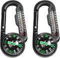 Trekker's Compass Crew Carabiner Compass with Thermometer, 4 x 3.5 inches, Black, Handheld Navigation Tool