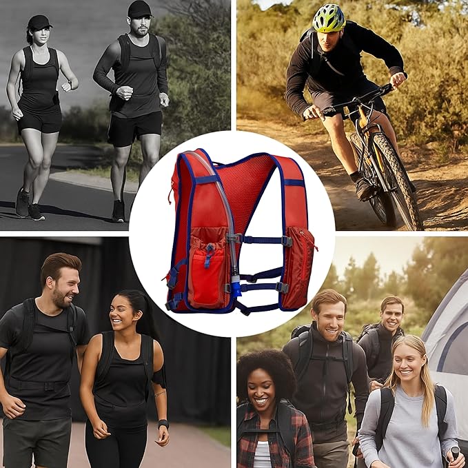 Nathan QuickStart Hydration Pack Vest with Bladder or flasks, Storage Pockets, Breathable Moisture-Wicking Fabric, Adjustable Straps for Running, Hiking, Walking, Marathons, Obstacle Races