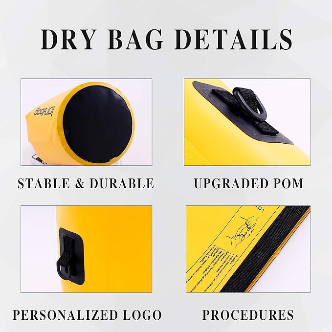 IDRYBAG Dry Bag for Kayaking Waterproof 2L/5L/10L/15L/20L, Small Dry Sack Waterproof Bag for Boating