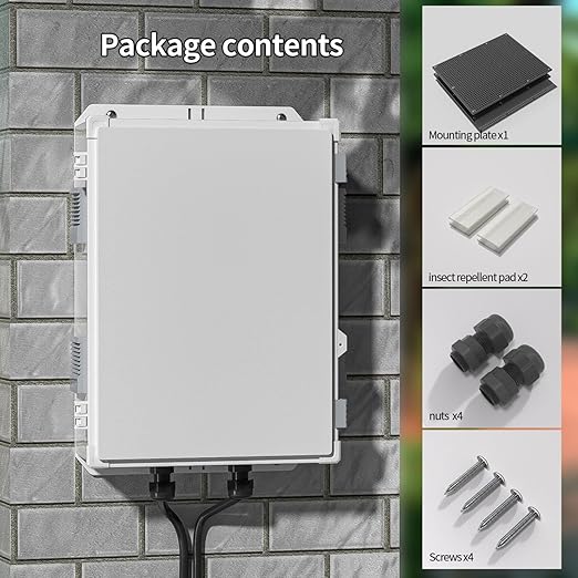 Namunanee Outdoor Electrical Junction Box, ABS Water Resistant Enclosure with Internal Mounting Panel & Hinged Cover, 15.7" H* 11" L* 5.9" W