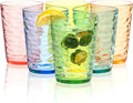 14-ounce Plastic Tumblers, Acrylic Drinking Glasses, set of 6 Multicolor Reusable Plastic Cups, Stackable, BPA-Free, Shatter-Proof, Dishwasher-Safe
