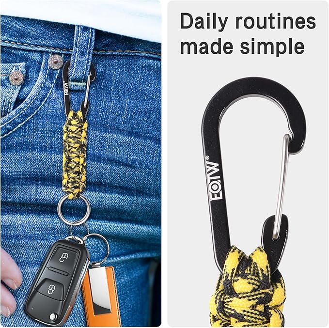 EOTW Paracord Keychain for Men Women Paracord Carabiner Backpack Keychain with Aluminum Clip for Camping Hiking Outdoor Gear