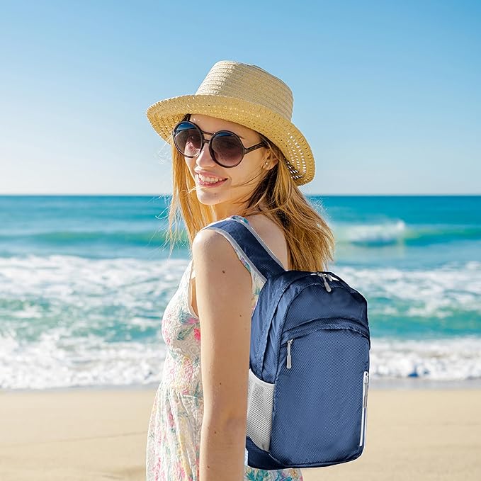Waterproof Foldable Backpack Dry Storage Lightweight Daypack 35L Outdoor Backpack for Beach Men Women Dark Blue