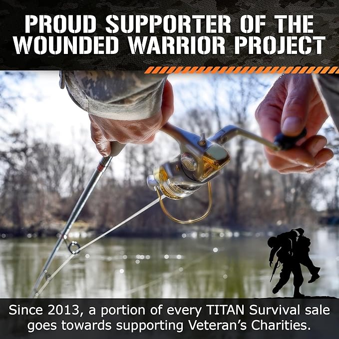 Titan Survival Patented Paracord 550-25ft, 100ft, 500ft & Color Options - 620LB Strength Survival Paracord Military Spec with 3 Strands - Heavy Duty Hank Cord for Camping & Outdoors with Firestarter