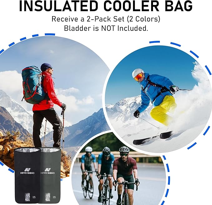 N NEVO RHINO 2PCS Water Bladder Insulator Bag, Protective Cooler Bag for 2L-3L Hydration Bladders, Insulated Water Bladder Sleeve Keeps Water Cool & Protects Bladders, Bladder is NOT Included