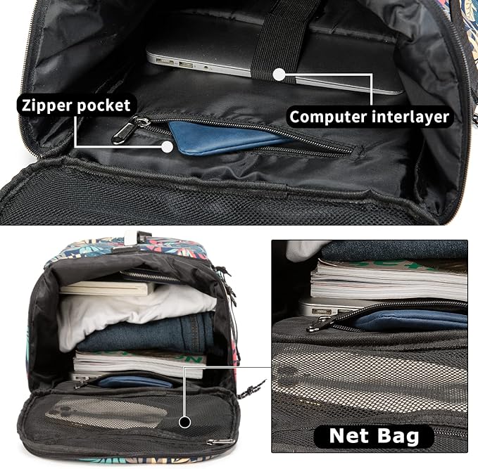Gym Duffle Bag Waterproof black Laptop Backpack Suitable for Hiking, Fishing, Travel 40L Large Capacity Trendy Cool Lightweight Backpack for Men and Women (Black)…