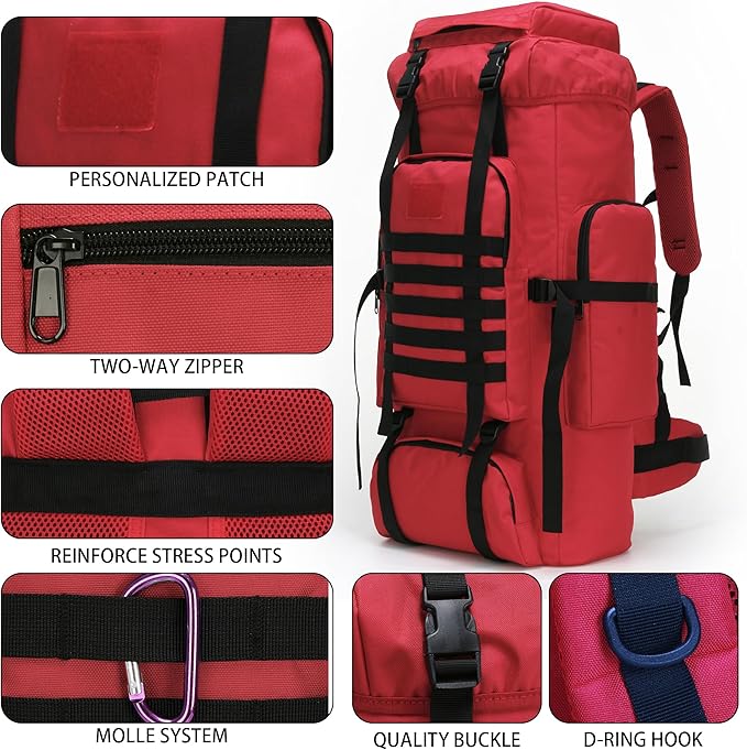 Hiking Backpack for Men 70L/100L Camping Backpack Military Rucksack Molle 3 Days Assault Pack for Climbing | Camping Backpack, 3 Days Assault Pack, for Climbing