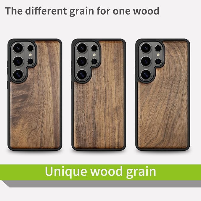 Carveit Magnetic Wooden Case for Samsung Galaxy S26 Ultra Case 2026, TPU Shockproof Cover & Wood Artisan Engraved, Compatible with MagSafe Wireless Chargers (World Map) Walnut