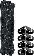 GEAR AID Taut Line Kit with 550 Paracord for Hanging Gear on a Travel Clothesline, Black