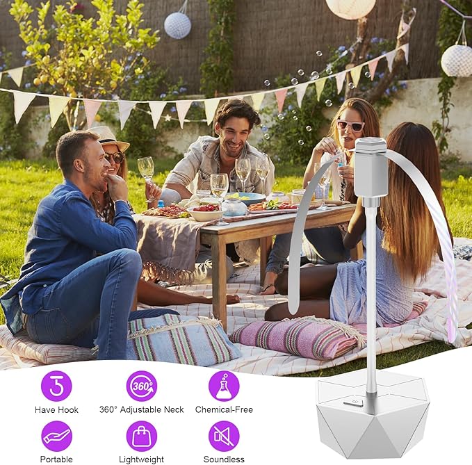 PIMAG Fly Fans for Tables, Fly Repellent Fan Outdoor Indoor Keep Flies Away, Repellent Fans for Tables with Holographic Blades for Picnic, Party, Restaurant, Kitchen, and BBQ, 4 Pack Silver