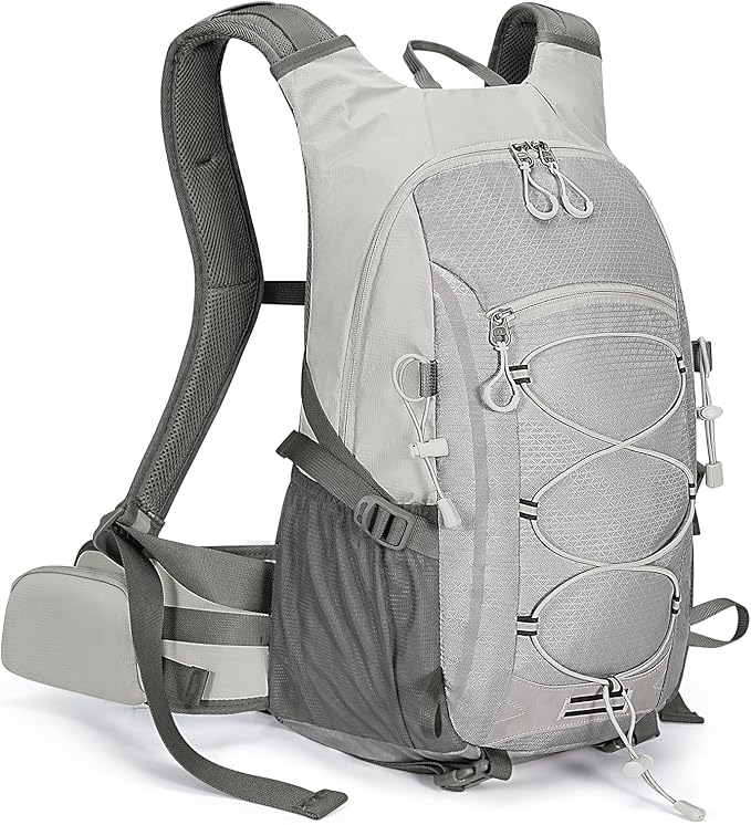 25L Hiking Backpack with Rain Cover Lightweight Hiking Daypack for Travel Camping Outdoors Knapsack for Men Women (Grey)