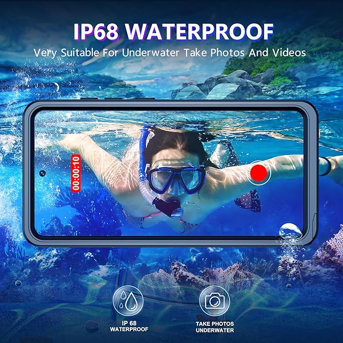 Temdan Designed for Samsung Galaxy S26 Ultra Case Waterproof, Built-in Lens & Screen Protector Military Grade Shockproof Dropproof IP68 Underwater Full Body Phone Case for Galaxy S26 Ultra 6.9"-Black