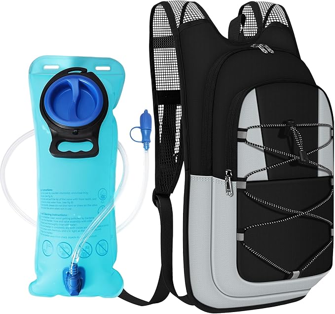 MIYCOO Hydration Backpack - Lightweight Water Backpack with 2L Water Bladder Bag, Running Hydration Vest Backpack for Men Women, Hydration Pack for Hiking, Cycling, Climbing