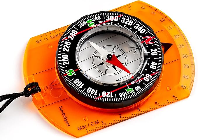 Orienteering Compass - Hiking Backpacking Compass - Advanced Scout Compass Camping and Navigation - Boy Scout Compass Kids - Childrens Compasses for Map Reading - Baseplate Compass Survival