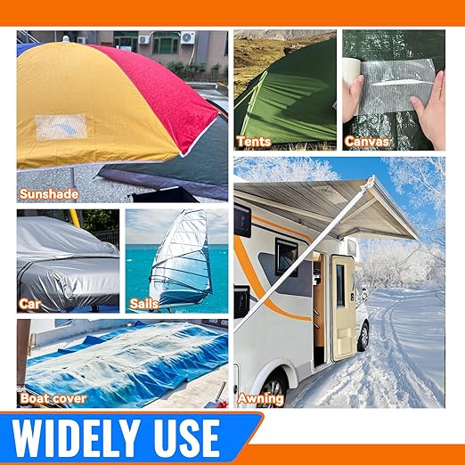 Tikfoam RV Awning Repair Tape for Tarp, Boat Covers,Tent, Sail Tape, Duct, Tear Repair Patch Kit, Waterproof, 5 Inch Wide 30FT Long, Reinforced Black