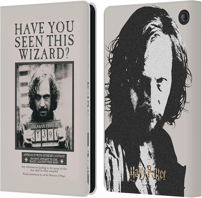 Head Case Designs Officially Licensed Harry Potter Sirius Black Poster Prisoner of Azkaban II Leather Wallet Case Compatible with Amazon Fire 7 2022