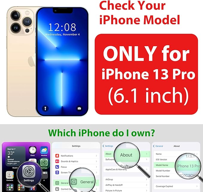 SPORTLINK for iPhone 13 Pro Waterproof Case - Full Body Shockproof Dustproof Phone Screen Protector Rugged Waterproof Case for iPhone 13 Pro 6.1 Inches Black/Frosted Clear