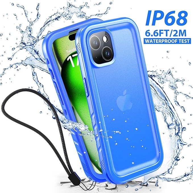 SPORTLINK for iPhone 15 Plus Case - IP68 Waterproof Military Protective Full Body Heavy Duty Shockproof 360 Sealed Dustproof with Camera Screen Protector Cover for i Phone 15 Plus 6.7" Blue