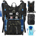 RAINSMORE Tactical Hydration Backpack 18L with 2L Water Bladder & Rain Cover, Insulated Molle Hiking Daypack, Lightweight Waterproof Ripstop Water Pack for Outdoor Cycling, Hiking