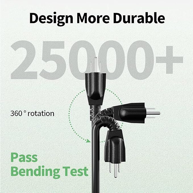 POWGRN 6 FT（2 Pack） 16/3 Black Indoor Outdoor Extension Cord Waterproof, 3 Prong Flexblie SJTW Cold Weatherproof -50°C Appliance Extension Cord 13 AMP 1625W 16AWG Electric Cable