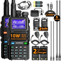 Baofeng Radio UV-5RM Ham Radio Handheld UV5R Walkie Talkies Long Range with NOAA Weather | Rechargeable |Programming Cable & Earpiece | 999 Channels for Emergency,Survival,Hunting,Camping(2 Pack)