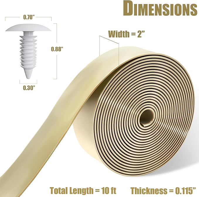 Vinyl Straps for Patio Chair Repair Kit 2'' Wide 10 Ft Long Replacement Straps + 10 Free Rivets for Outdoor Lawn Furniture Chaise Lounge Repair (Driftwood)