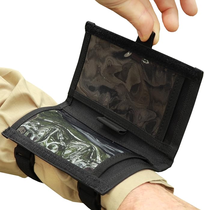 Underalert Tactical Wristband Dope Card Holder Sniper Data Book Quarterback Sleeve Wrist Coaches Football Play Wristbands Youth Flag Armband Sports Coach Playbook Adult