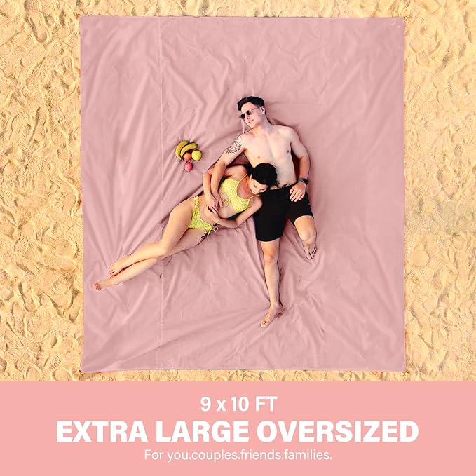 Famstar Beach Blanket Oversized Extra Large 10'X 9',Waterproof Sandproof Beach Blanket 2-8Adults Lightweight Durable for Travel Camping Hiking Picnic