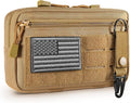 FRTKK Tactical Molle Admin Pouch Utility Laser Cut EDC Tool Pouch Bag Horizontal Modular Pouches Include US Flag Patch and Keychain