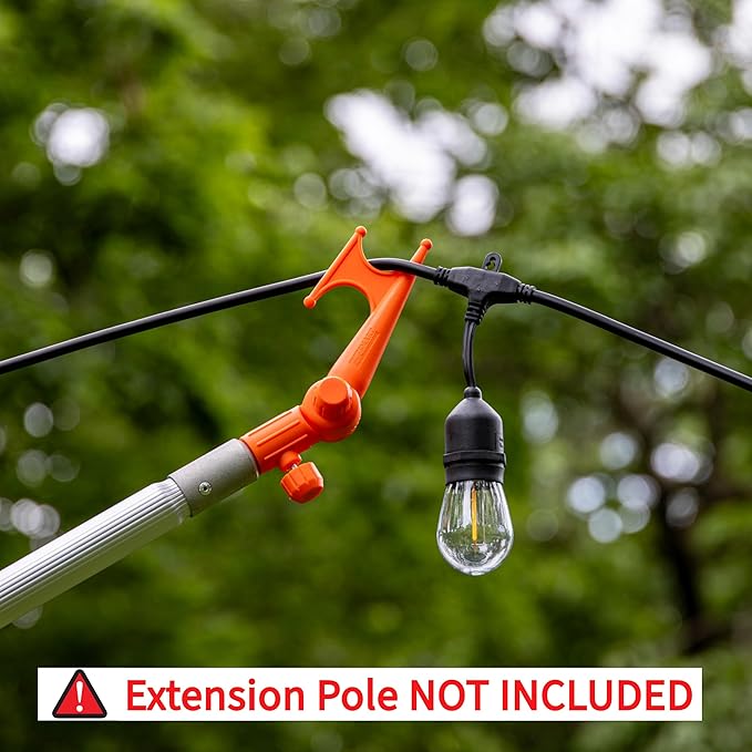 EZ SMART Handy Hook, Multi-Purpose Utility Hook, Adjustable Elbow, Screw on to Standard Thread Extension Pole for Hanging Bird Feeders, Christmas Lights, Ropes, Boats, Pool, and More
