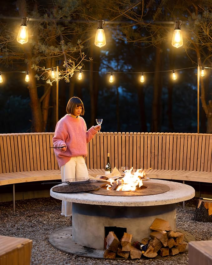 Doukedge String Lights for Outside, 150FT (50FT 3 Pack) Patio Lights Outdoor Waterproof with 75+6 Shatterproof Vintage Bulbs, Plug in Hanging Light for Porch, Blacony, Backyard, Bistro, Garden, 2700K