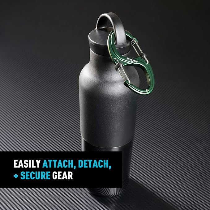 Nite Ize S-Biner XT SlideLock Dual Carabiner - Working Load Limit of 500 lb - Heavy-Duty Locking Carabiner - Durable Aluminum Body & Independent Gates - Camping, Travel & Everyday Carry