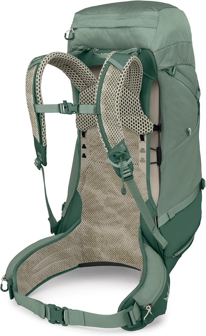 Osprey Stratos 44L Men's Hiking Backpack - Lightweight Backpacking Pack with Waterproof Raincover - Camping Bag, Pine Leaf