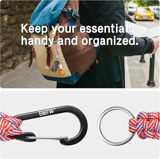 EOTW Paracord Keychain for Men Women Paracord Carabiner Backpack Keychain with Aluminum Clip for Camping Hiking Outdoor Gear