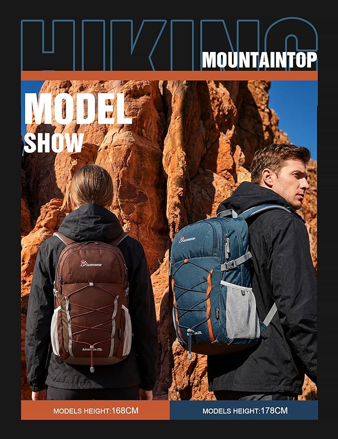 MOUNTAINTOP 25L Hiking Backpack,Lightweight Travel Backpack for Men Women Outdoor Backpacking, Camping