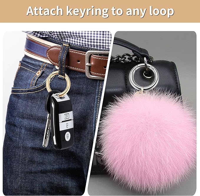 Gkeygo 1 Inch Keychain Rings, 8 Pack Round Carabiner Clip for Keys, Buckle, Bags, Purses - Key Chain Hooks Replacement Keychains Lanyard DIY Crafts - Gold, Silver