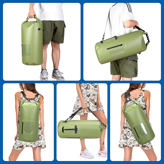 Smasrob 30L Waterproof Dry Bag with 20L Detachable Cooler, Dry Bag Cooler Backpack with Phone Pocket and Bottle Pouch, Suitable for Kayaking, Boating, Camping and Water Activities