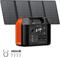 Solar Powered Generator, 300W Portable Power Station with Solar Panel 40W Included, 110V Pure Sine Wave 256Wh LiFePO4 Battery Pack with AC Outlet for Camping, Home Emergency, Traveling, RV Trip