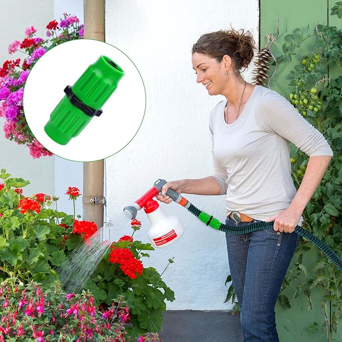 Vodolo Expandable Garden Hose Repair Kit,8 PCS Dual-Channel Hose Female Male Connectors Accessories with Metal Clamp Compatible with Pocket Hose Fit for 3/4" or 5/8" Garden Hose Fitting
