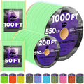 TECEUM Reflective Paracord Rope 1000 – 1000ft/200ft/100ft/50ft – 40+ Colors – Glow in The Dark – para Cord – Utility Rope for Survival, Hunting & Camping Gear – Nylon String, Camping Rope, Tent Cord