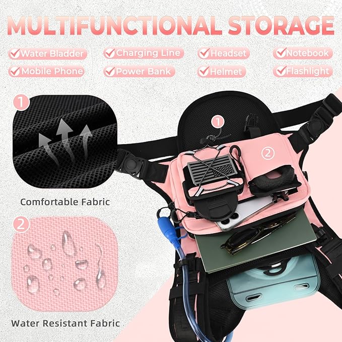 Criuage USA Original Patent Running Hydration Vest Backpack, Lightweight Chest Pack with 2.0L Water Bladder Bag Daypack for Hiking Running Cycling Race Marathon for Women Men