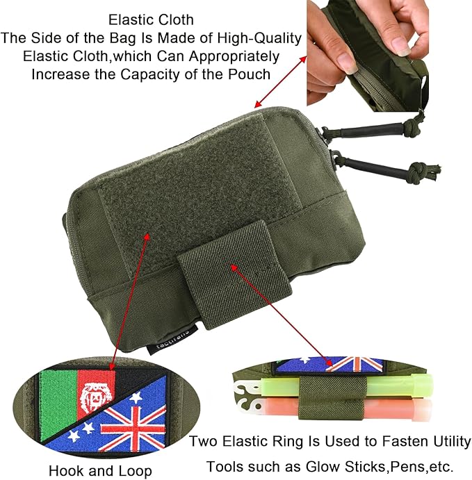 Tactical Molle Admin Pouch Chest Rig Small Molle Chest Pouch Utility MOLLE/Belt Pouch Tactical Vest Pouch Storage Organizer Panel for Tactical Vest 1.75'' Belt Molle Platform