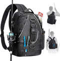 Piscifun Fishing Backpack with Rod Holder, Lightweight Sling Bag Storge Gear and Equipment